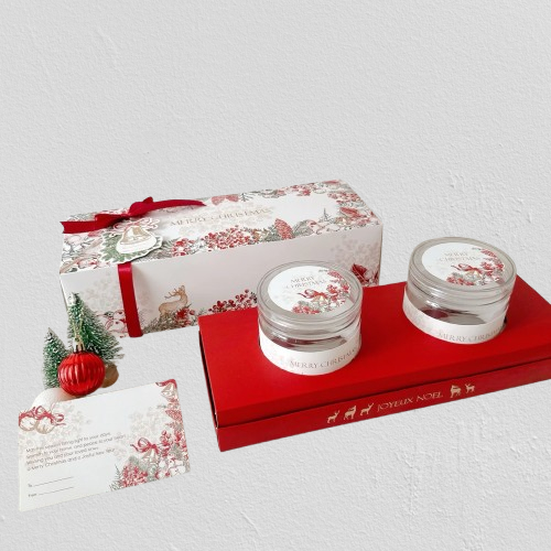 Gift Box Hadiah Natal Kotak Hampers Kue Kering Toples 2 Jar Kardus Packaging Parcel Christmas Isi 5
