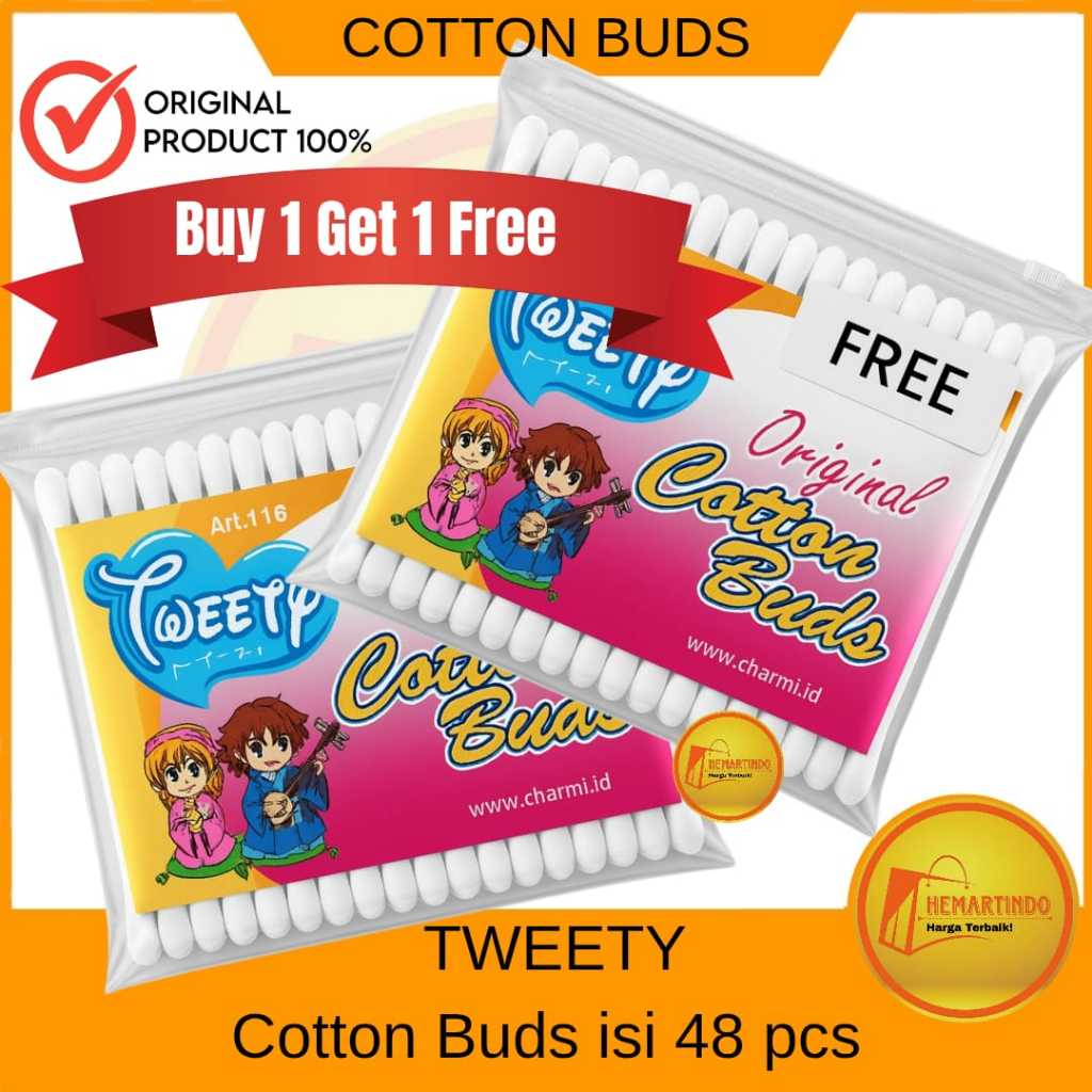 Tweety Cotton Buds Original isi 100 pcs dan Isi 48 Pcs