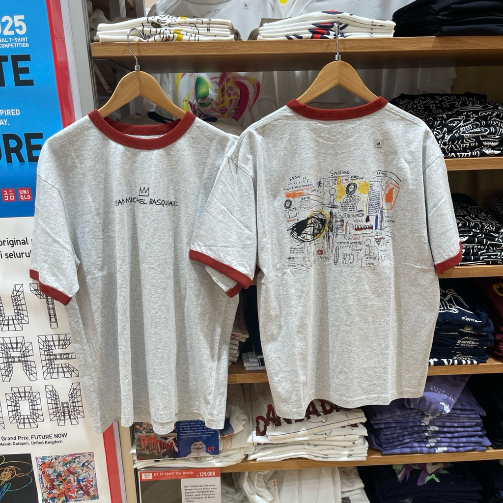 Tshirt Uniqlo Man JEAN MICHEL BASQUIAT light gray