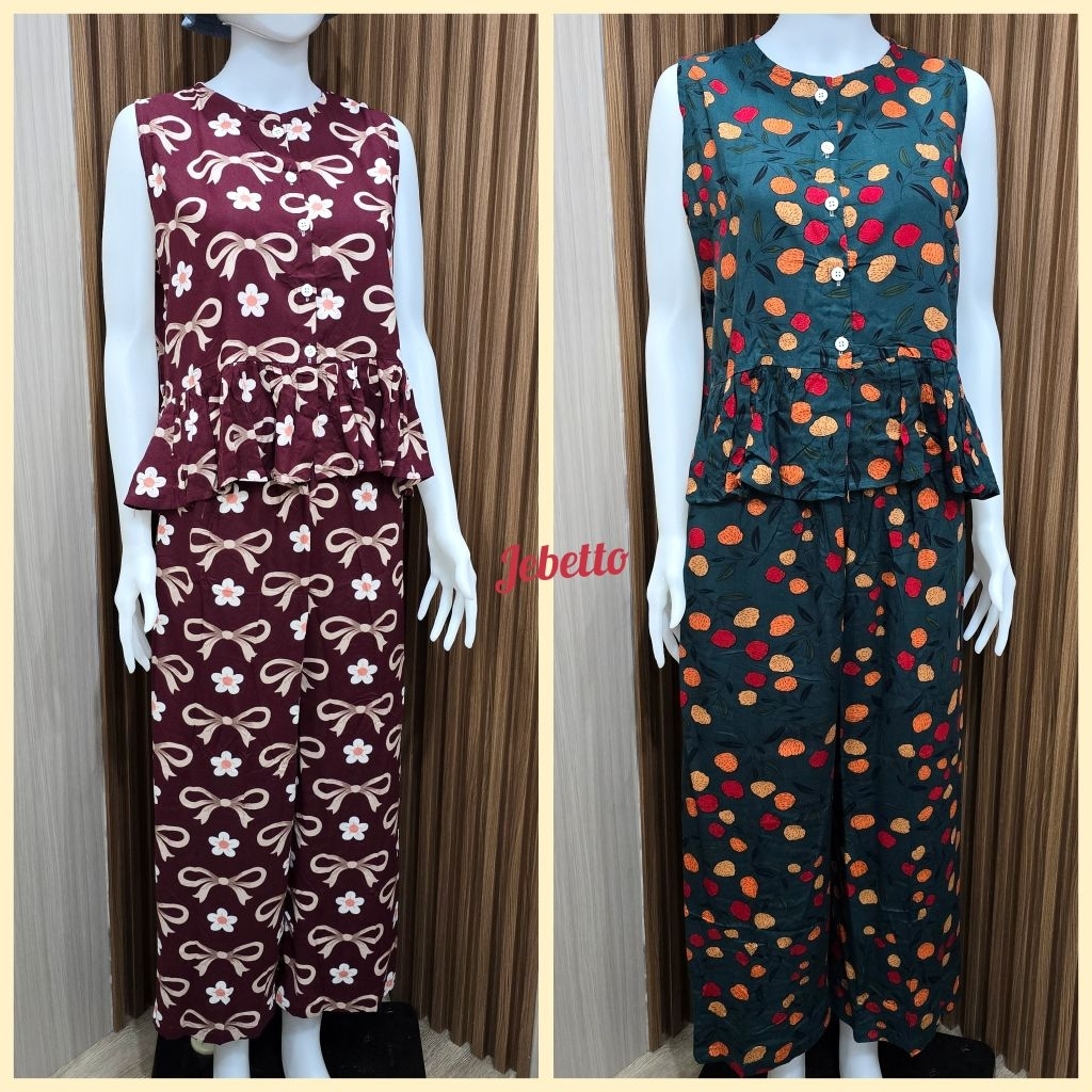 setelan celana panjang yukensi wanita / piyama yukensi bahan rayon premium aurel set