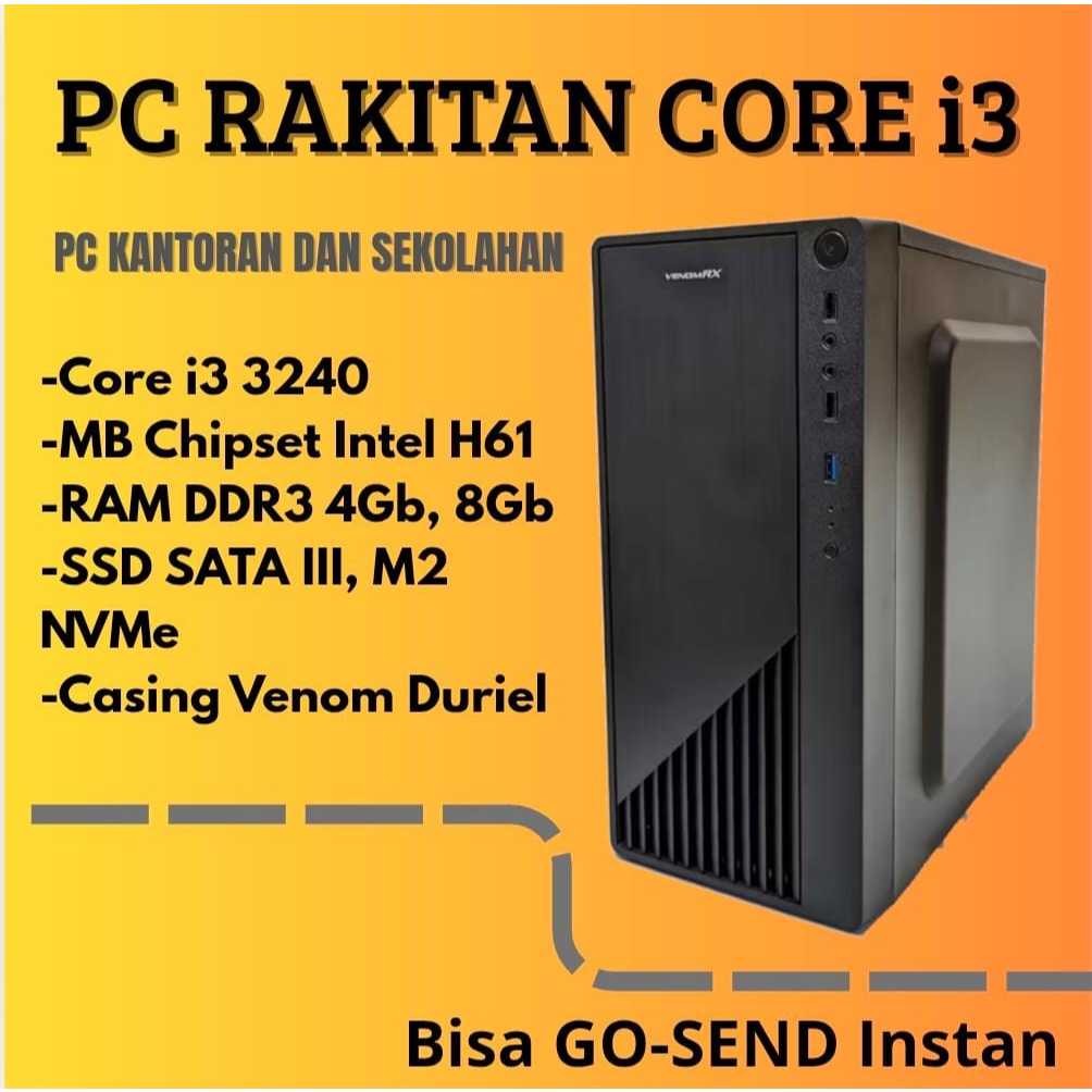 PC Rakitan Kantoran Core i3 3240 SSD 128 RAM 8GB Fullset