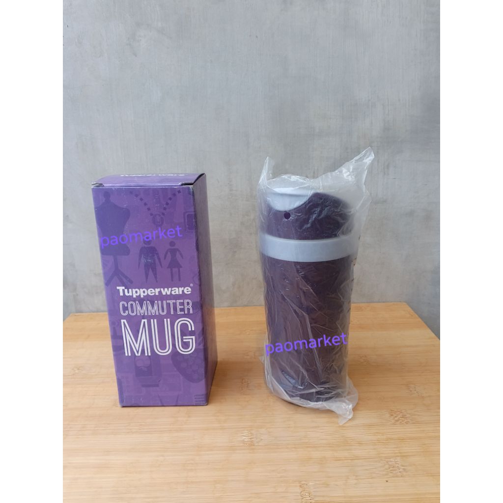 tupperware commuter mug 360 ml warna ungu purple new original - thermos termos tuperware untuk hikin