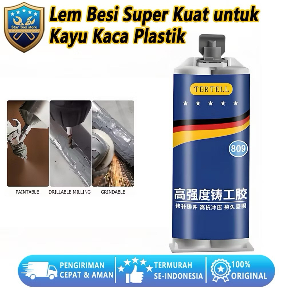 Lem Epoxy AB penambal besi, seng, pipa, plastik, radiator ,anti bocor, super kuat, dan tahan panas