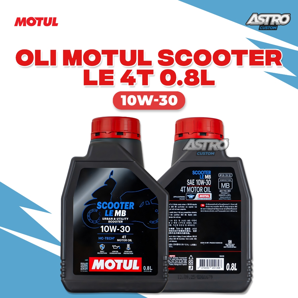 OLI SCOOTER MOTUL LE 10W-30 0.8L 4T OLI MOTUL SCOOTER LE 10W30 MATIC Semi Synthetic Oli Motor CVT
