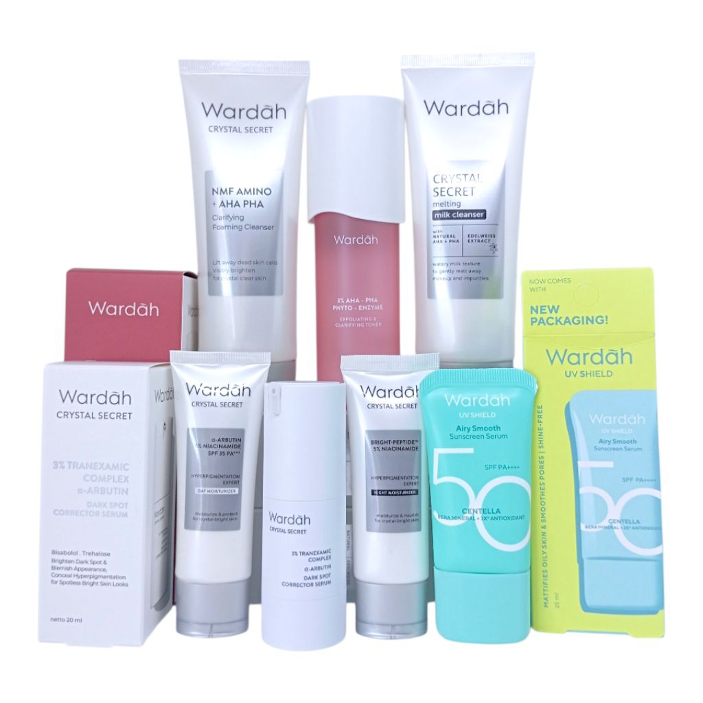 ( READY) Paket Cream Penghilang Flek Hitam Di Wajah / Paket Wardah Crystal Secret Cream Untuk Mencer