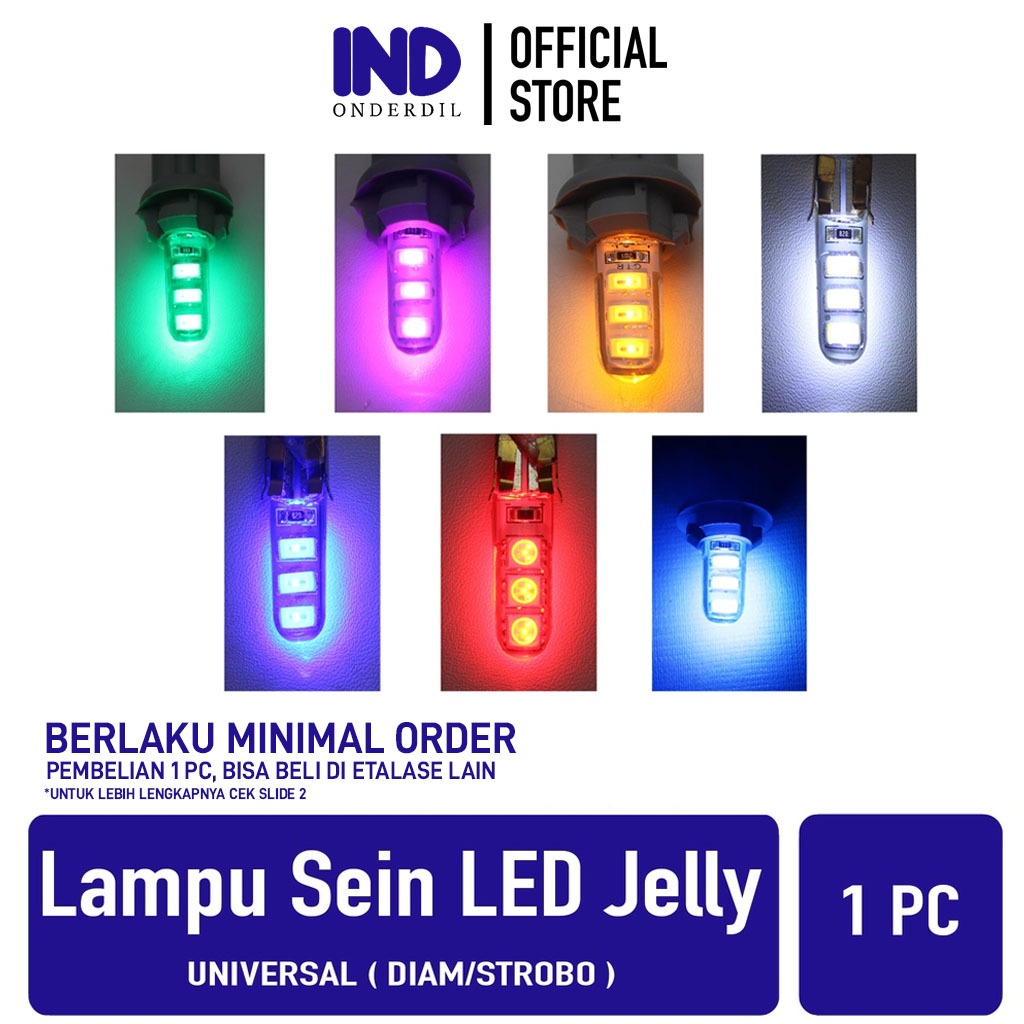 IND Onderdil Lampu Variasi LED Jelly 6 Titik LED T10-T 10 Diam-Strobo-Kedap-Kedip Sein-Sen-Ritting-R