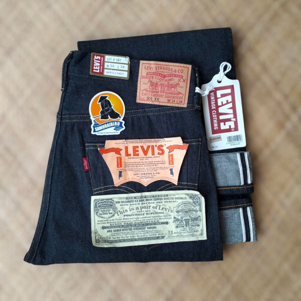 Levis vintage 501XX selvedge japan not Levis selvedge 505XX usa not Levis 501 70s button 6 selvedge 