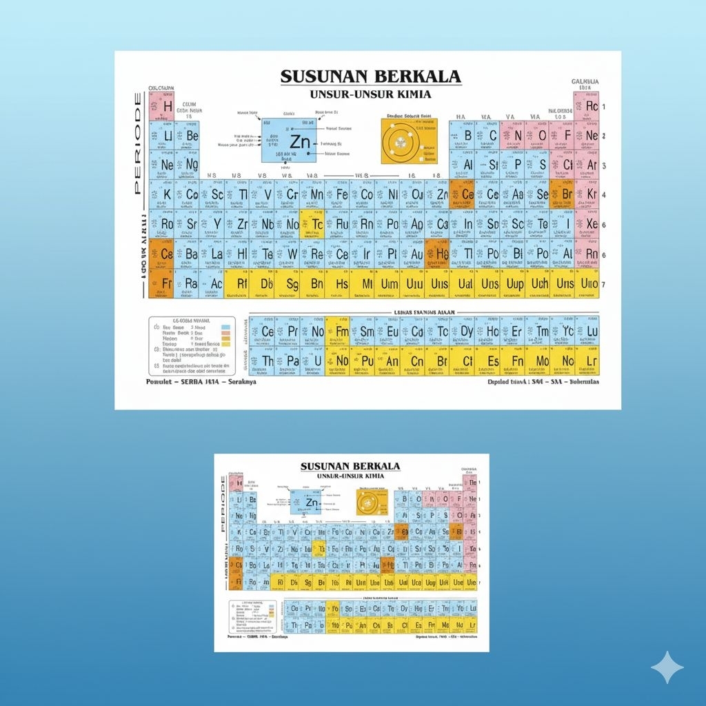 unsur berkala kimia / tabel periodik / poster