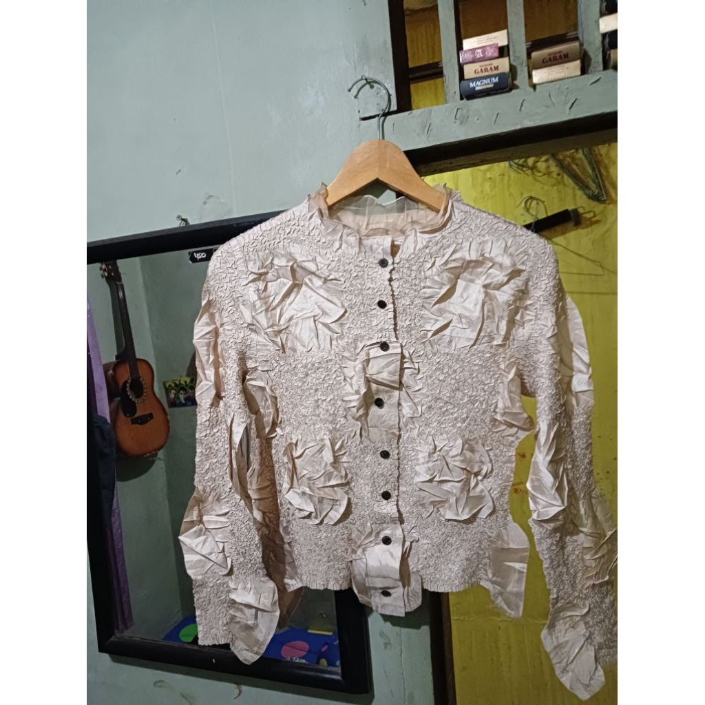 Yoshiki Hishinuma, Peplum, Crinkle Pleat Shirt