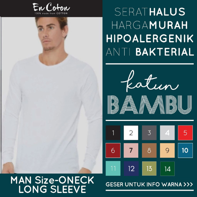 Kaos Polos Katun Bambu Lengan Panjang Dewasa Pria dan Wanita - Cotton Bamboo Tshirt