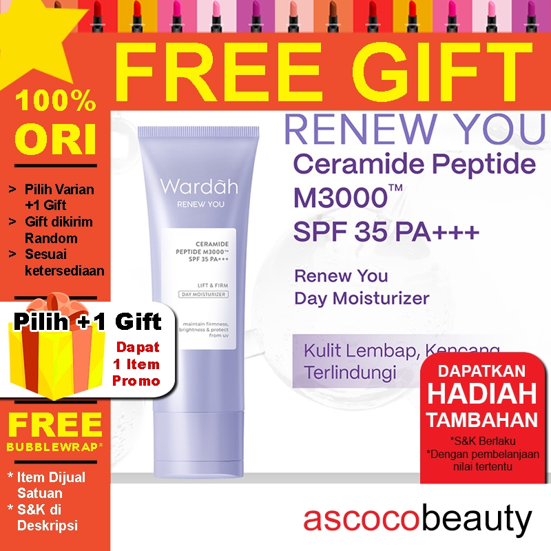 Wardah RENEW YOU Day/Night Cream 15ml |SKINCARE ANTI AGING Krim Wajah Siang Malam Kecil _ascocobeaut