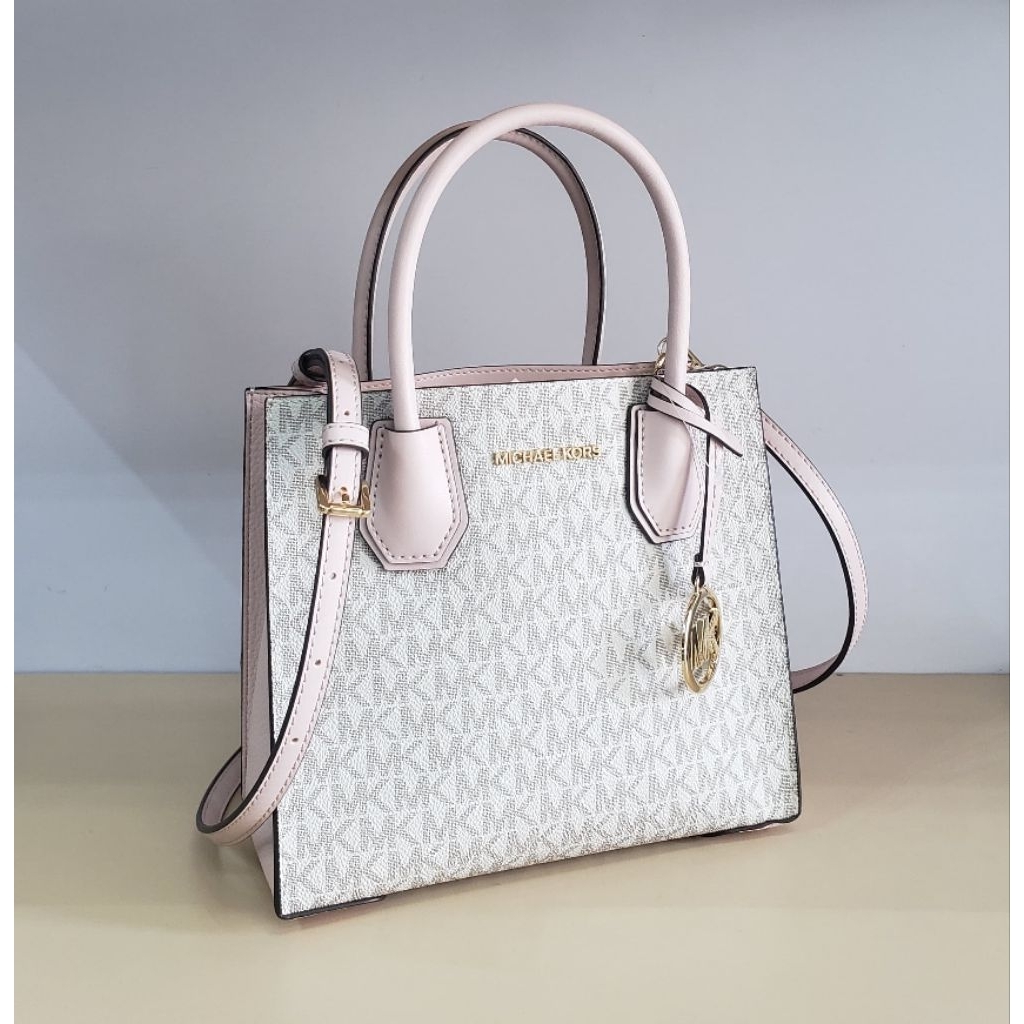 tas Mk Mercer Md Messenger Leather,, Powder Blush Multi