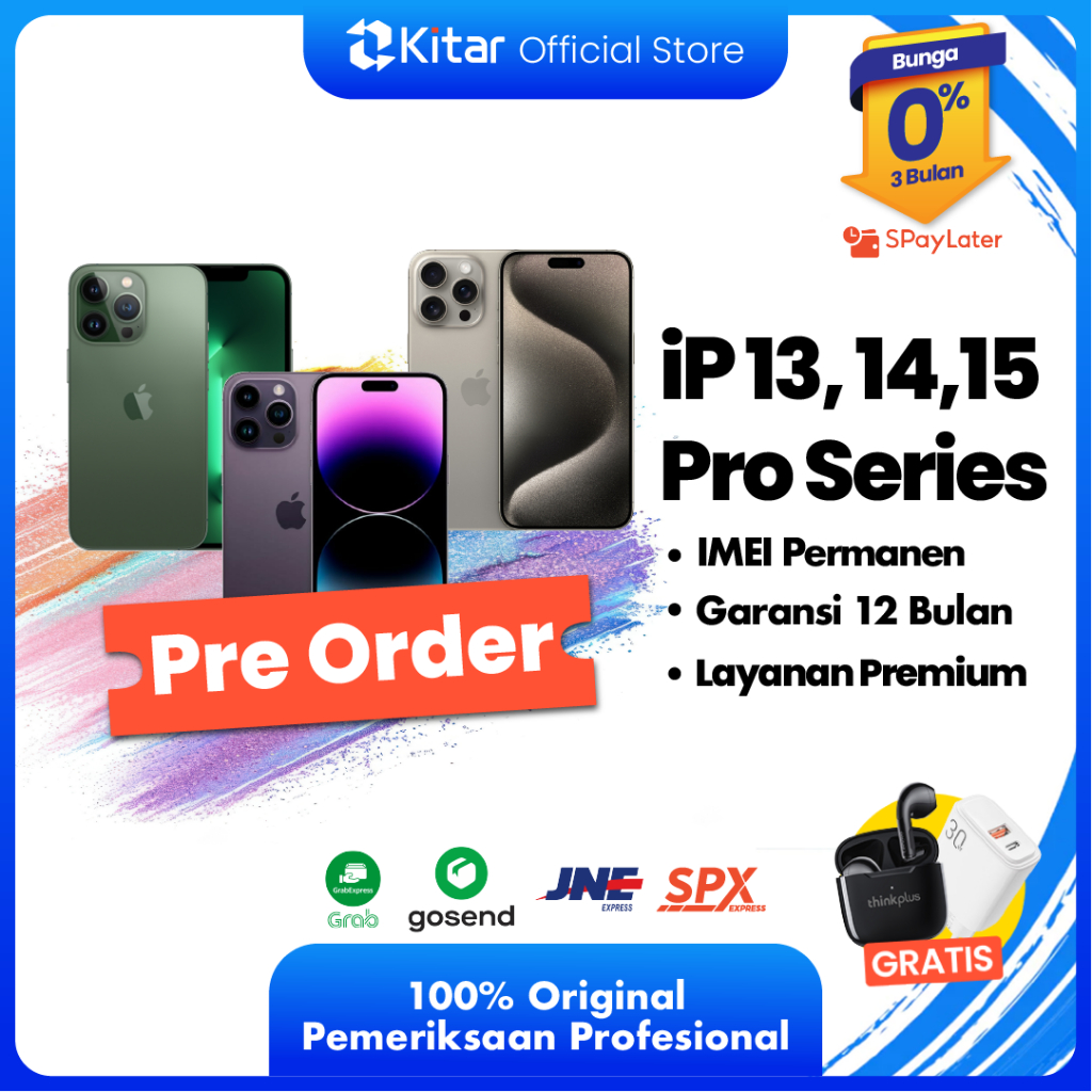 iPhone 13PM | 14PM | 15PM Second iBox Resmi IMEI Permanen Pro Max 100% Original 64GB 128GB 256GB