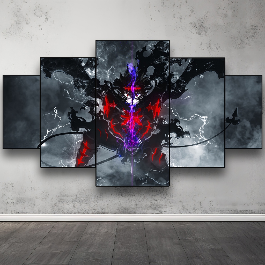 Poster Dinding Anime BLACK CLOVER - ASTA Hiasan Aesthetic Gambar HD Poster 5 Lembar Wallpaper Kamar