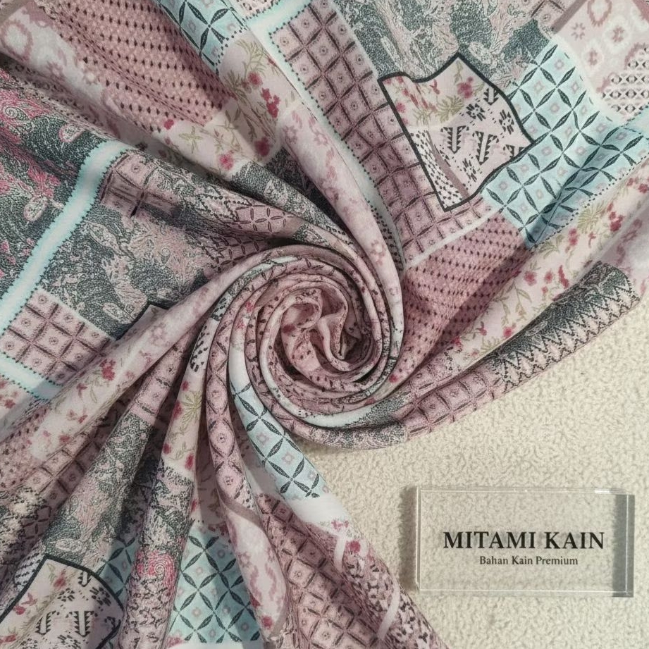 Kain Moscrepe Motif Etnik Paisley Boho Warna Pastel – Bahan Adem & Nyaman (Harga Kain Per½ Meter)3R