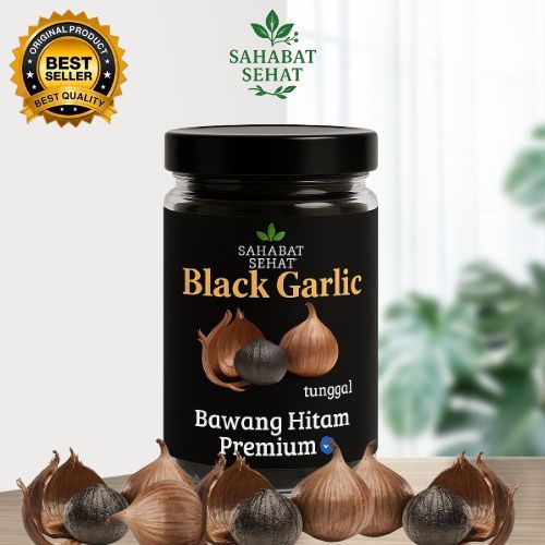 Bawang Putih Hitam Lanang / Black Garlic Tunggal Besar Bawang Hitam Fermentasi Alami