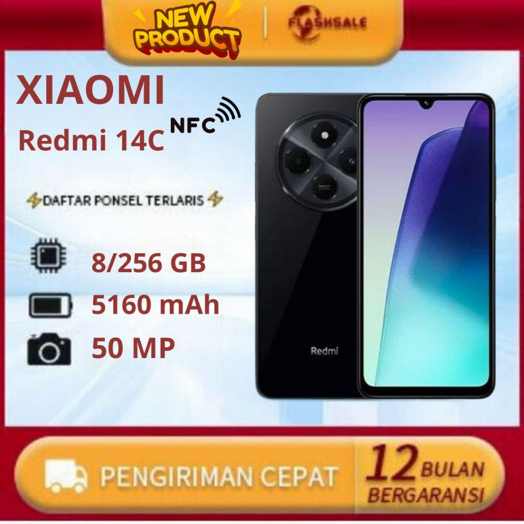 [flashsale] XIAOMI REDMI 14C RAM 8+256GB Smartphone Android GARANSI