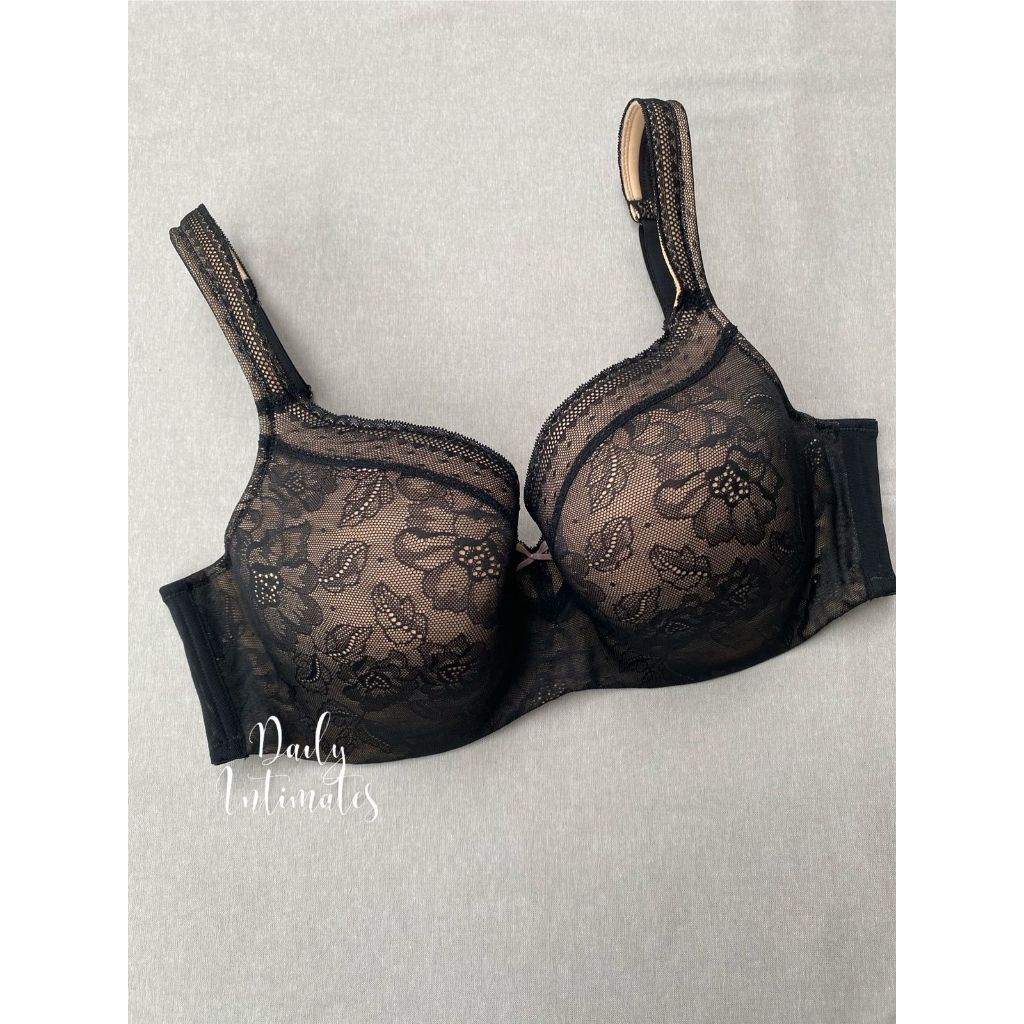 [Big Size Cup C-G) - Cacique Lightly Lined Balconette Modern Lace Bra Underwire Womens - Bra Ada Kaw