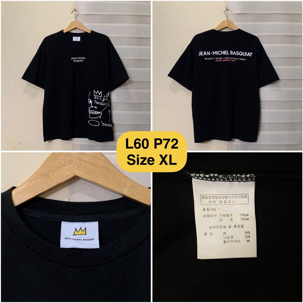 Kaos JMB Jean Michel Basquiat Hitam Original