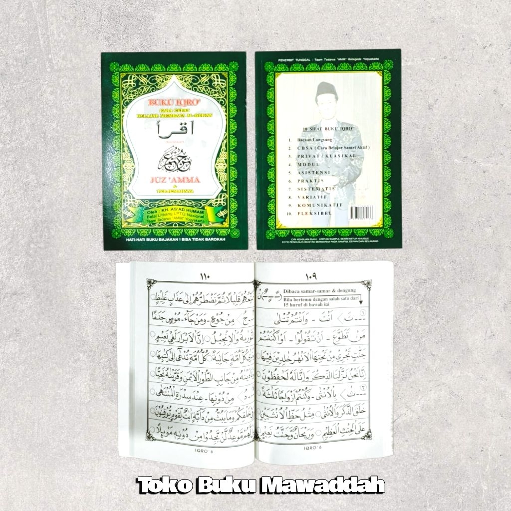 BUKU IQRO / Cara Cepat Belajar Membaca Alquran / JUZ AMMA & TERJEMAHNYA /  K.H As'ad HUMAM
