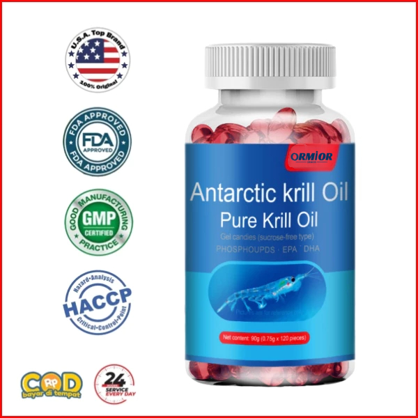 Ormior  Antarctic Krill Oil Original - with Omega-3 EPA, DHA, Astaxanthin and Phospholipids