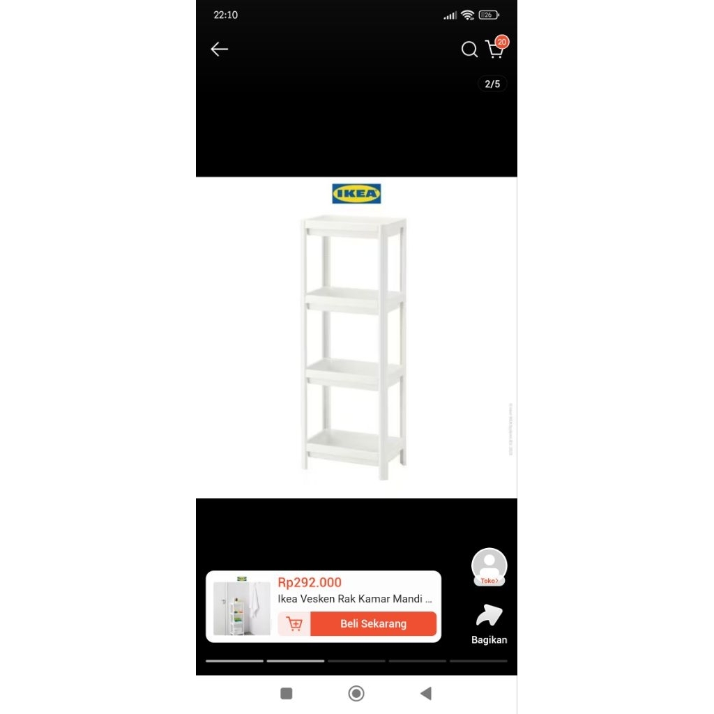 Rak IKEA VESKEN 4 susun