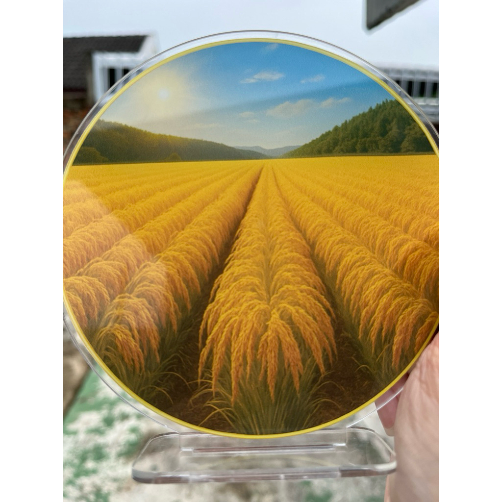 Luma.318 Dekor Akrilik Padi Emas • Simbol Panen Rezeki & Keberkahan • Hiasan Meja Cantik