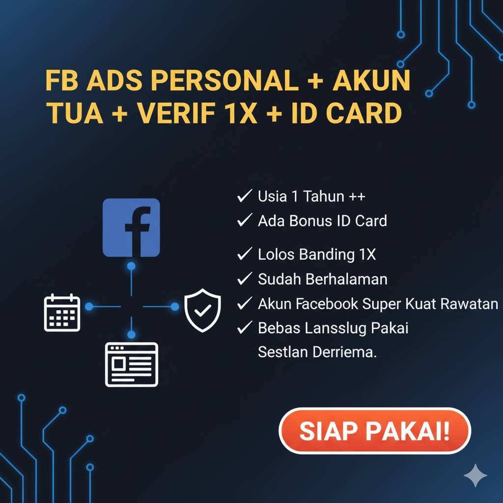 FB Ads Tua Personal Lolos Banding V1 + ID CARD + OTP Email Outlook Aktif
