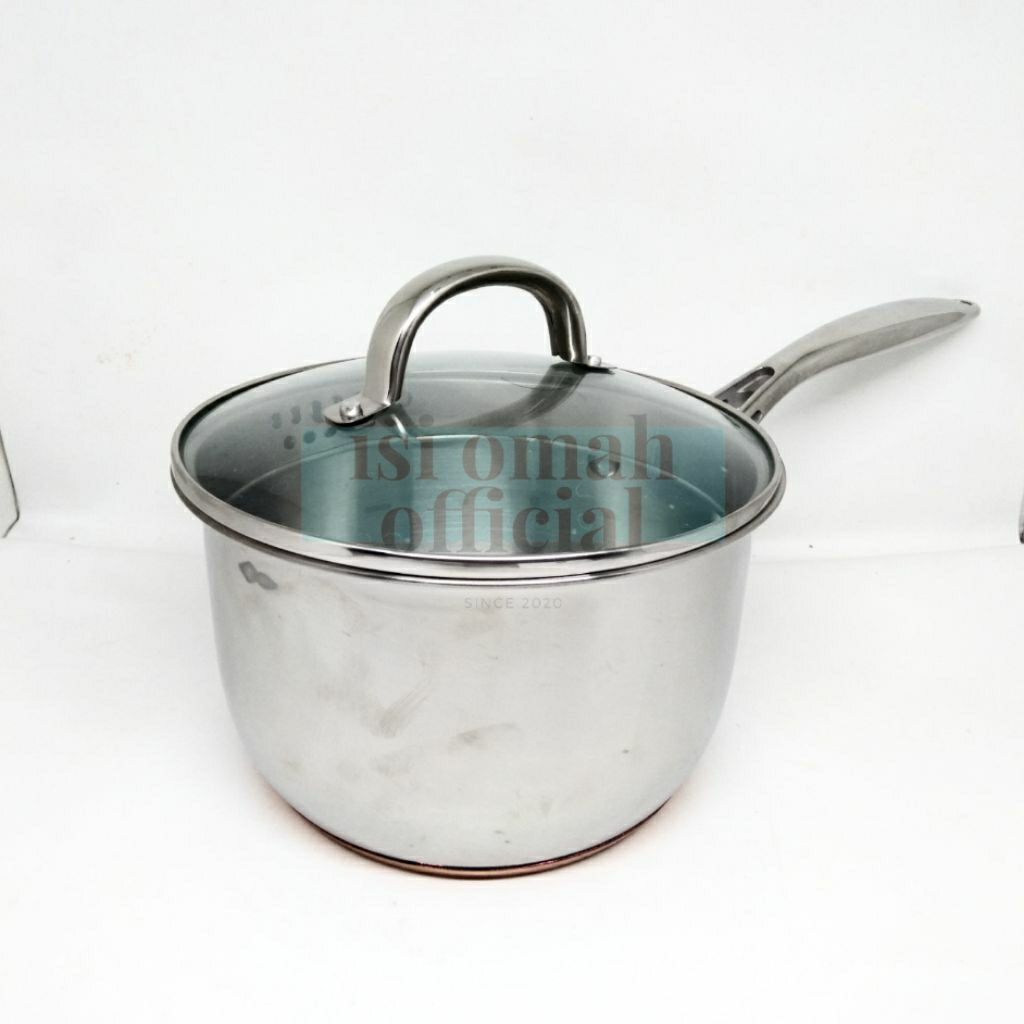 Panci Sauce Pan Maxim 18cm / 3qt + GlassCover Stainless Steel Export Quality