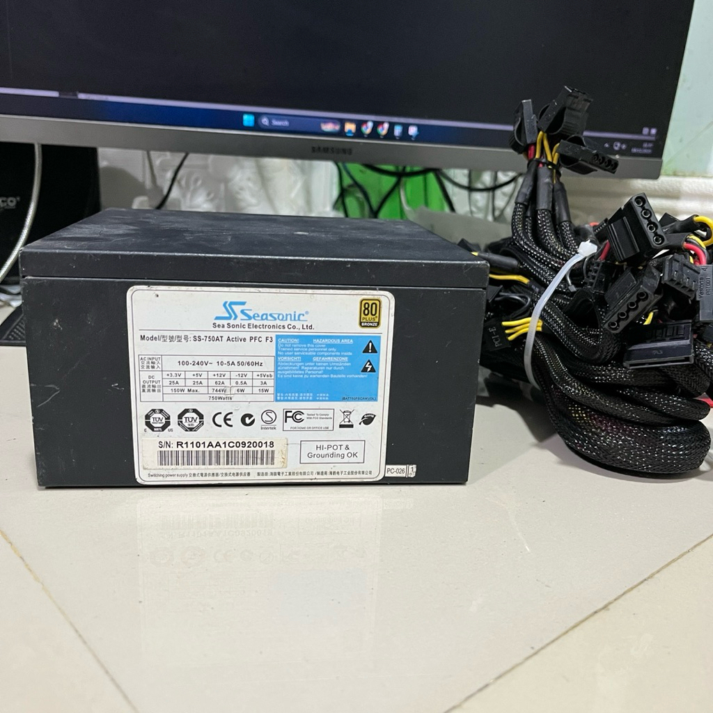 PSU GAMING SEASONIC 750W 80+ BRONZE POWER SUPPLY