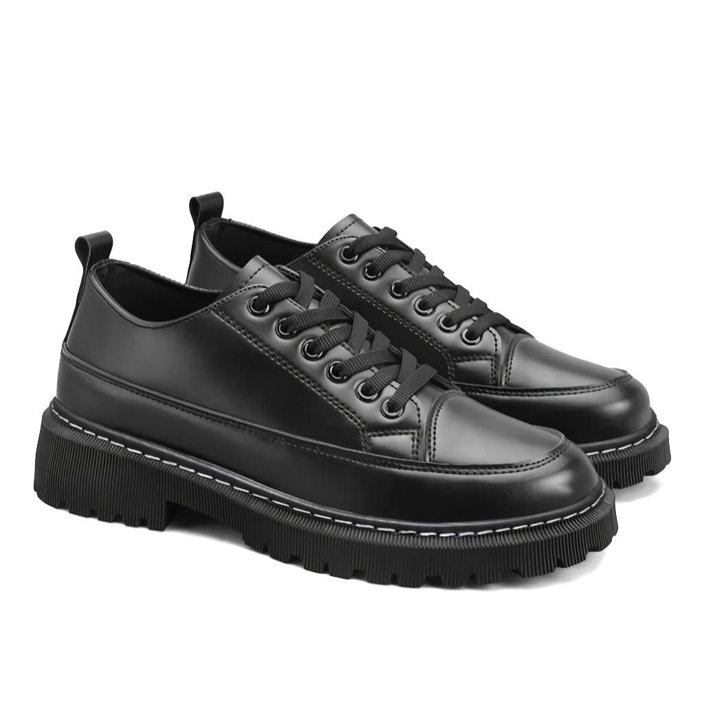 Footwear Carlos Docmart Sepatu Docmart Pria Kasual Warna Hitam dengan Sol Karet Padat Ukuran 36-44 S