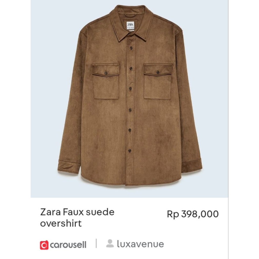 Zara Faux suede overshirt