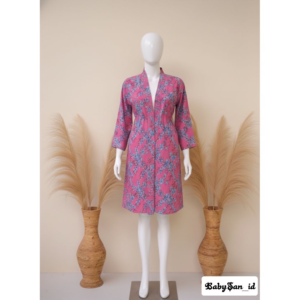 LongOuter Motif Floral Pink