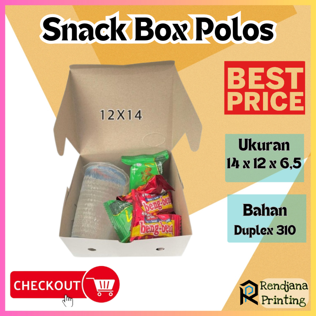 Box Snack Dus Kue Kotak Roti Pukis Polos Ukuran 12x14 Minimal 25pcs