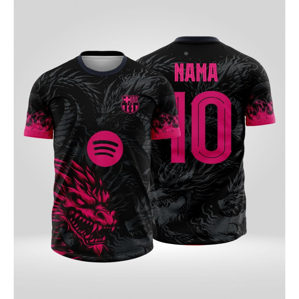 JERSEY BARCELONA SPESIAL EDITION DRAGON PINK GRATIS NAMA DAN NOMOR PUNGGUNG