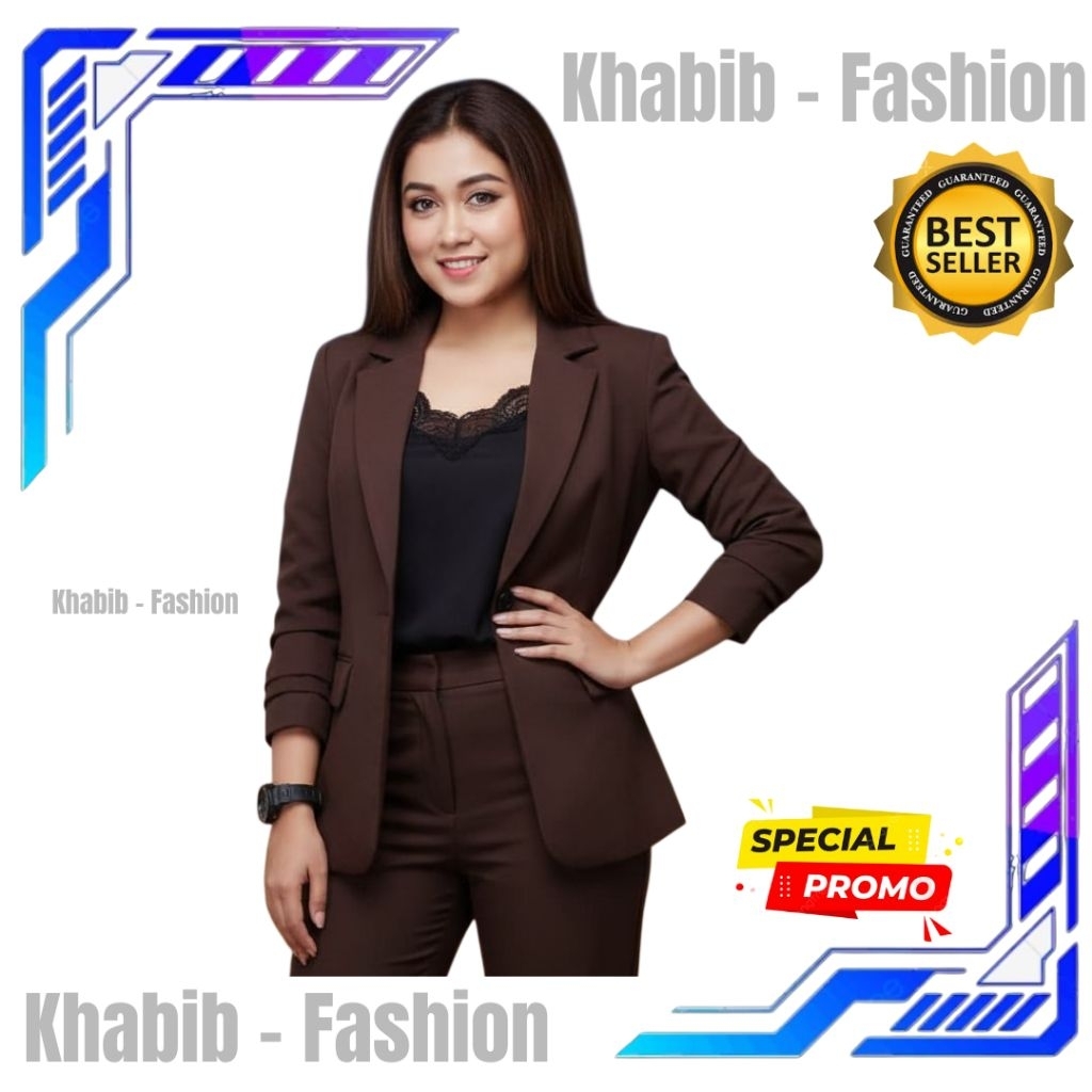 JAS FORMAL / JAS RESMI / / JAS ALMAMATER / JAS WISUDA / JAS BLAZER WANITA WARNA COKLAT TUA