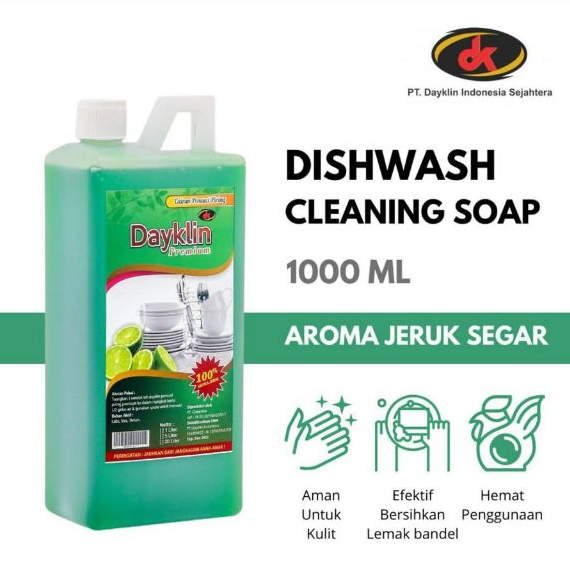 Dayklin Sabun Cuci Piring Lemak Jeruk 1L || Dayklin Sabun Cuci Piring Efektif Hemat 1L
