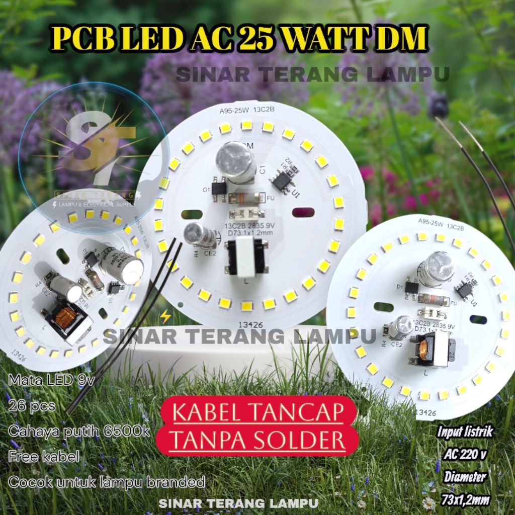 PCB LED AC  SPAREPART 25 WATT DM MODUL LAMPU LED DM 25 WATT