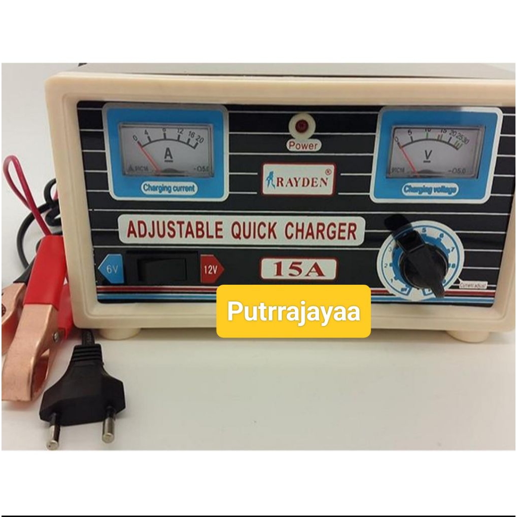 Charger Aki 15A DC 6V & 12V RAYDEN / Charger Aki Rayden 15A DC 6V & 12V