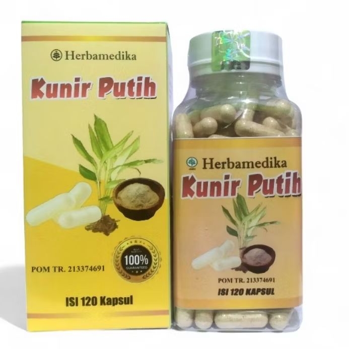KAPSUL KUNIR PUTIH HERBAMEDIKA ISI 120 KAPSUL EXTRAK KUNIR PUTIH BPOM