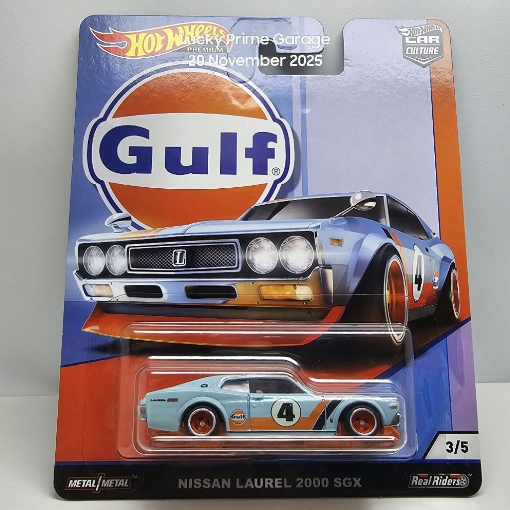 Hot wheels premium nissan laurel 2000 GX tampo gulf edisi hw car culture thn 2019 ban karet