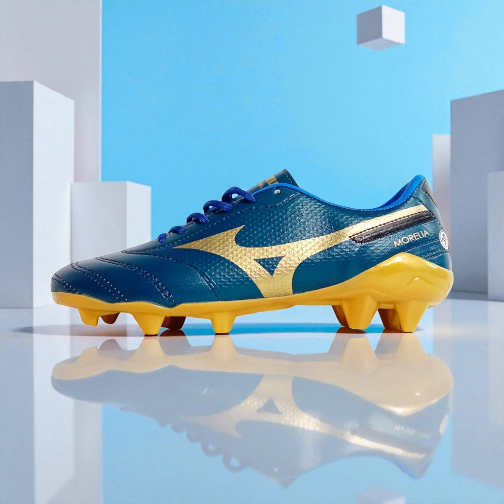 Sepatu bola Mizuno Morelia II Blue Gold Termurah