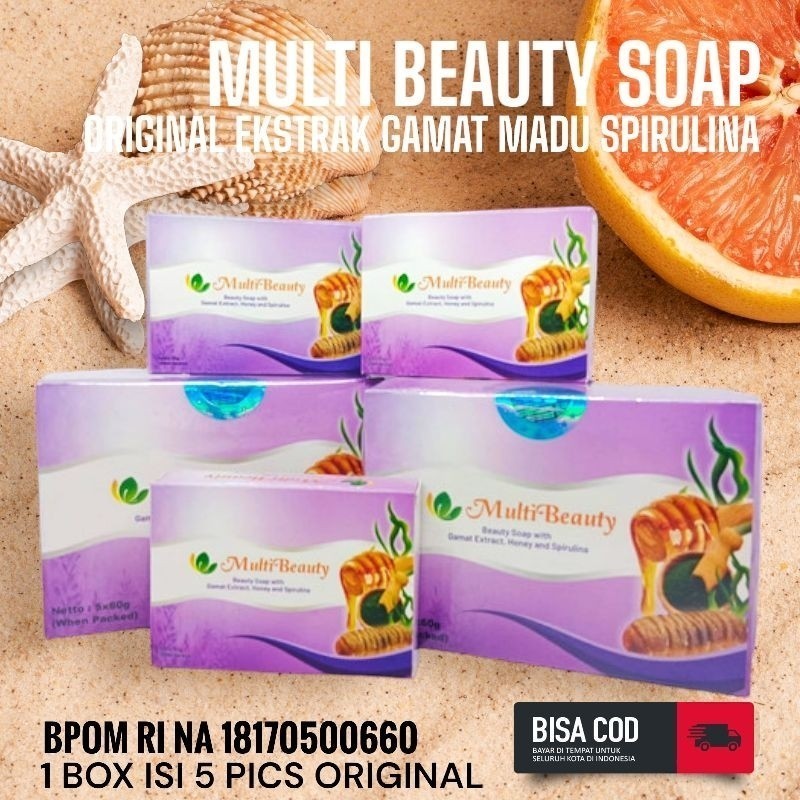 Multi Beauty soap MBS Sabun Wajah Kecantikan dan Kesehatan | Harga1 box isi 5 @300gr Original + FREE
