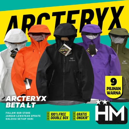 Limited Arcteryx Beta LT Outdoor Jacket Water Repellant Anti Air, Beige / Pink / White / Blue / Ligh