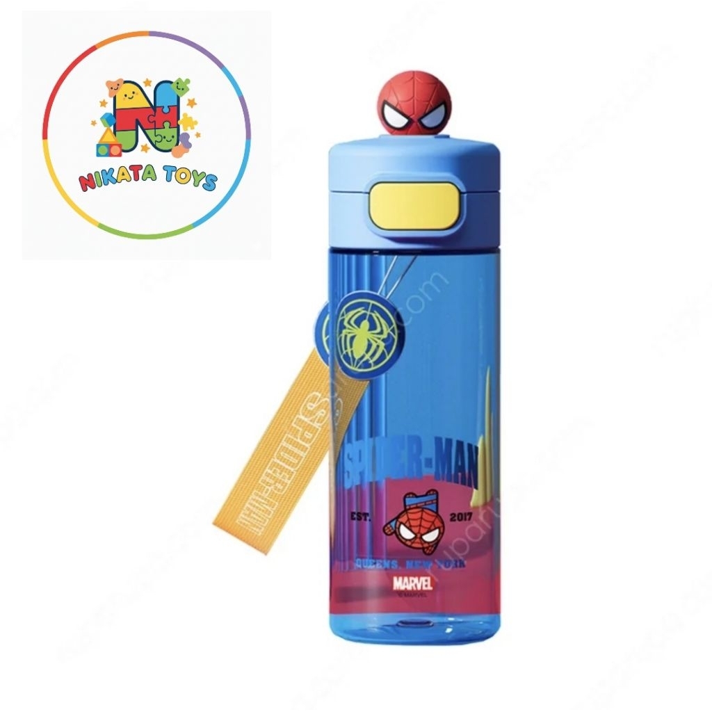 Nikata Toys - AA1 [KINGDOM] Botol Minum Plastik Spiderman 530 Ml - Biru