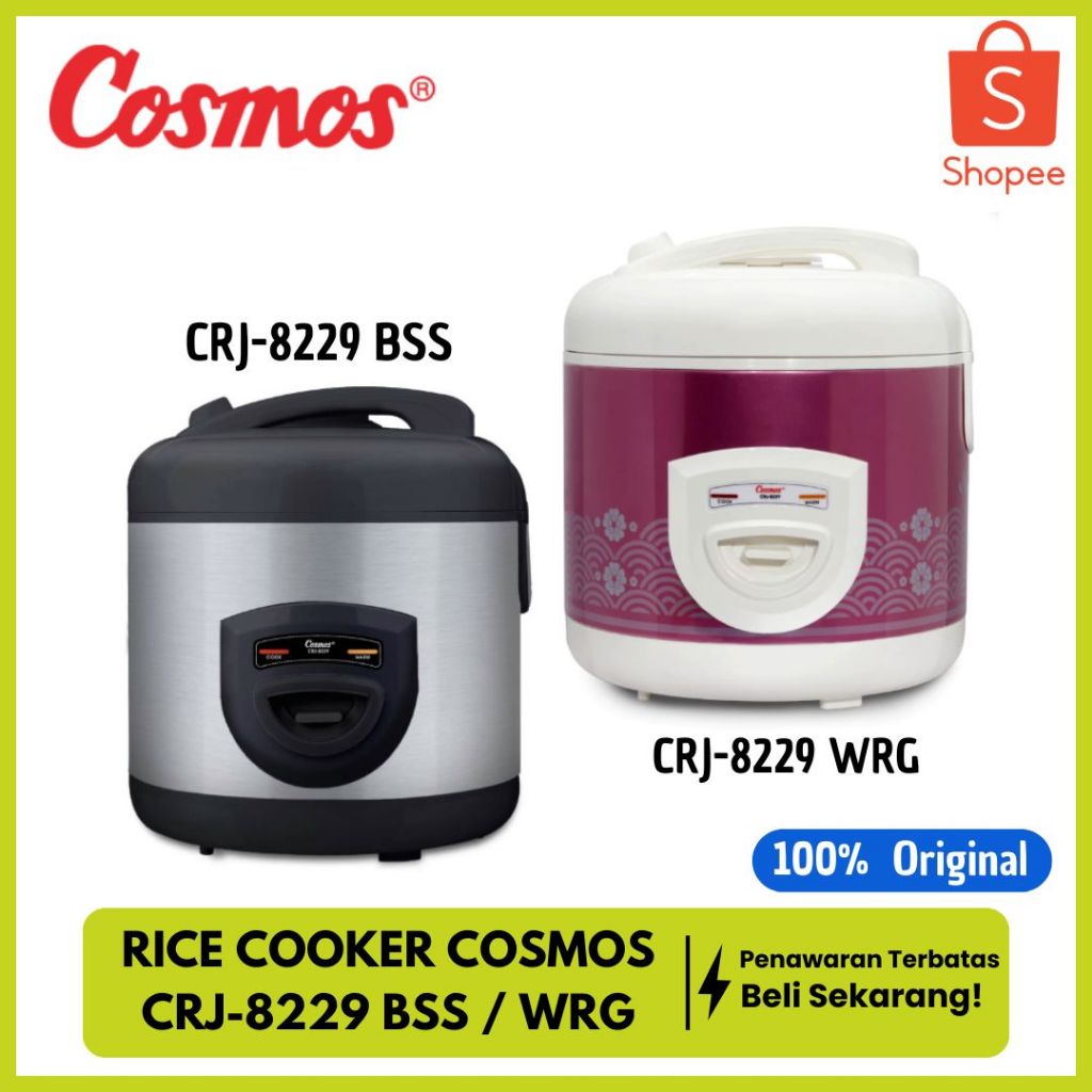 RICE COOKER COSMOS CRJ-8229 BSS / CRJ-8229 WRG / CRJ8229 2 LITER PENANAK NASI MAGICOM NON STICK