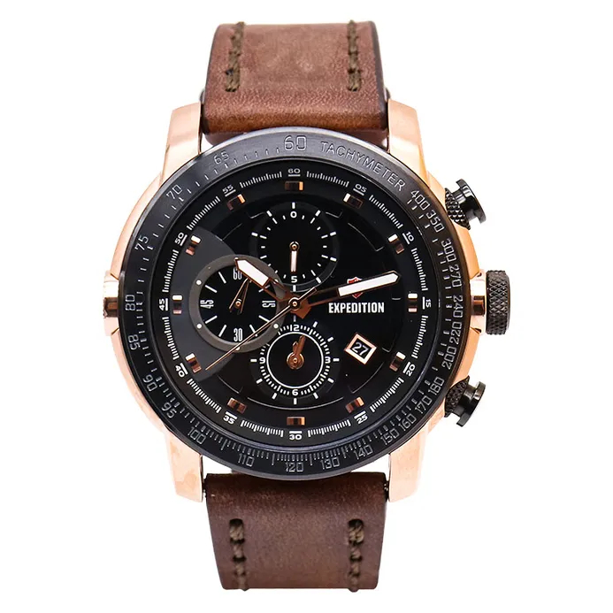 Jam Tangan Pria Expedition E6372 E 6372 MC LBRBABO Leather Strap Original