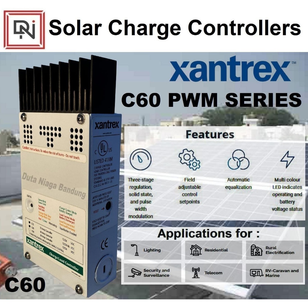 Solar Charge Controller C60 Xantrex PWM SCC Regulator solar panel surya solar cell