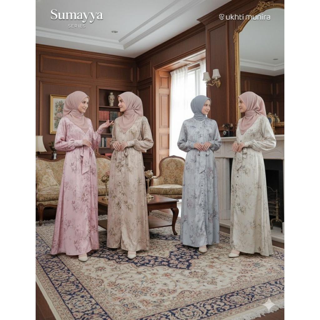 SUMAYYA GAMIS UKHTI MOTIF BUNGA TERBARU