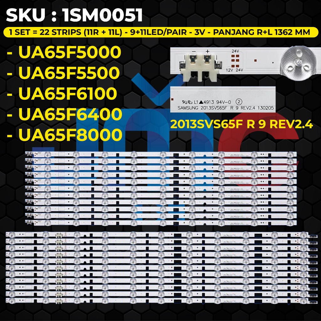 Backlight TV SAMSUNG 65 Inch UA65F5000 UA65F5500 UA65F6100 UA65F6400 UA65F8000 2013SVS65F R 9 REV2.4